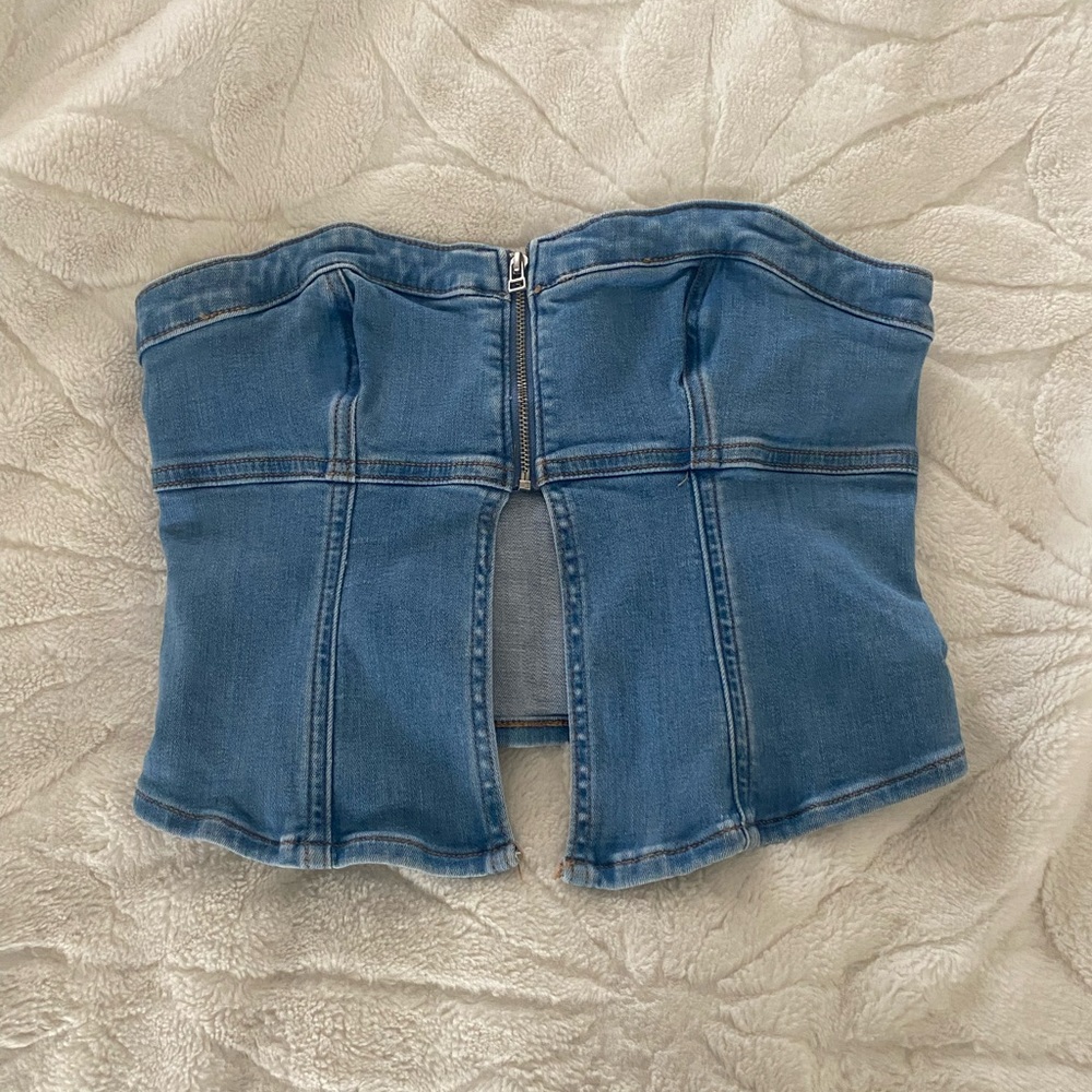 Denim Blue Women's Corset Top